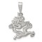 Sterling Silver Chinese Dragon Charm &#x26; 18&#x22; Chain Jewerly 25.8mm x 17.6mm